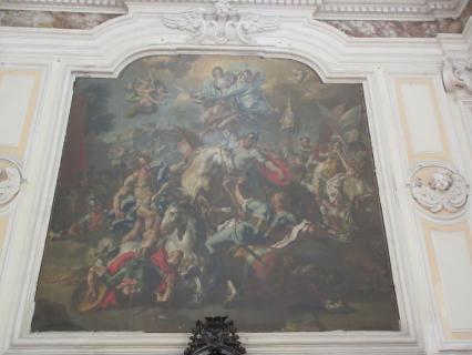 La bataille de Muret &mdash; Tableau de Solimena, artiste qui repose dans l&rsquo;église