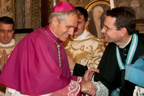 avec le chanoine Landais, prieur de notre apostolat de Rome