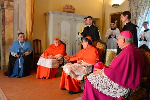 S.E.R le Cardinal Bertori, archevêque de Florence, s&rsquo;entretient avec S.E.R. le Cardinal Burke