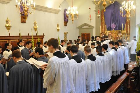 Distribution des rameaux au clergé