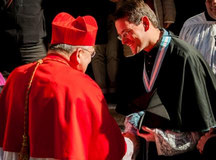 Monsieur le Chanoine Landais, Prieur de notre apostolat de Rome remercie Son Eminence